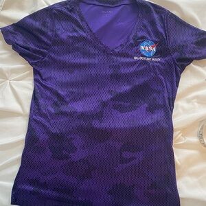 Purple NASA V-Neck T-Shirt